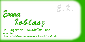 emma koblasz business card